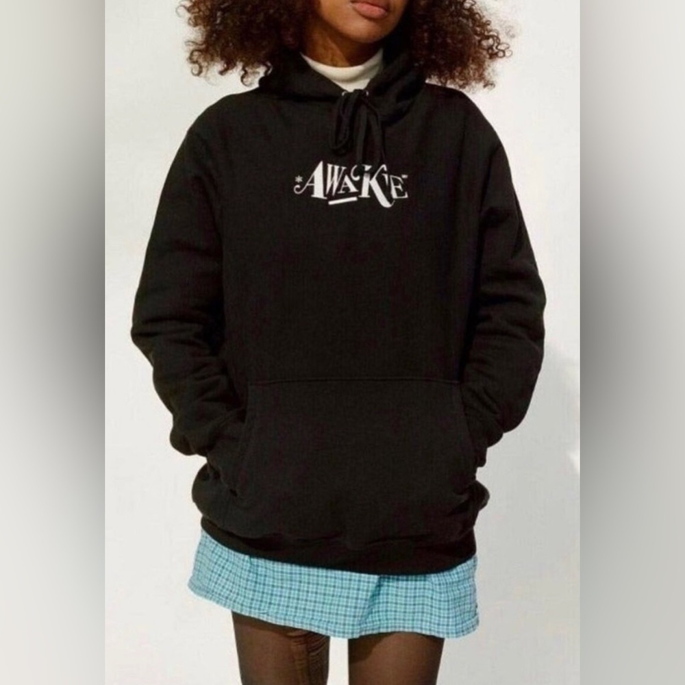 NWOT Awake NY Black Embroidered Logo Pullover Hoodie - Size L